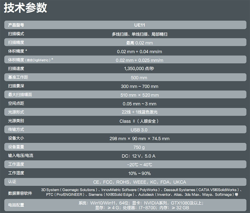 FreeScan UE 激光手持三維掃描儀